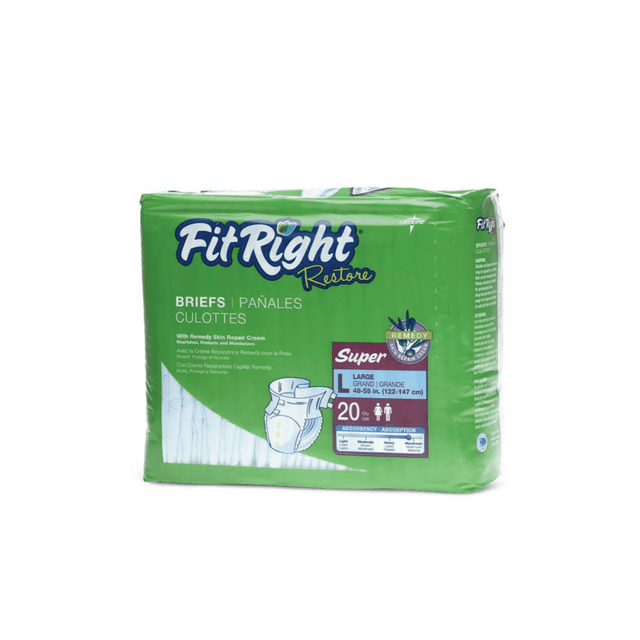 MEDLINE INDUSTRIES, INC. FitRight FITRESTORELGZ  Restore Briefs, Large, Blue, Bag Of 20