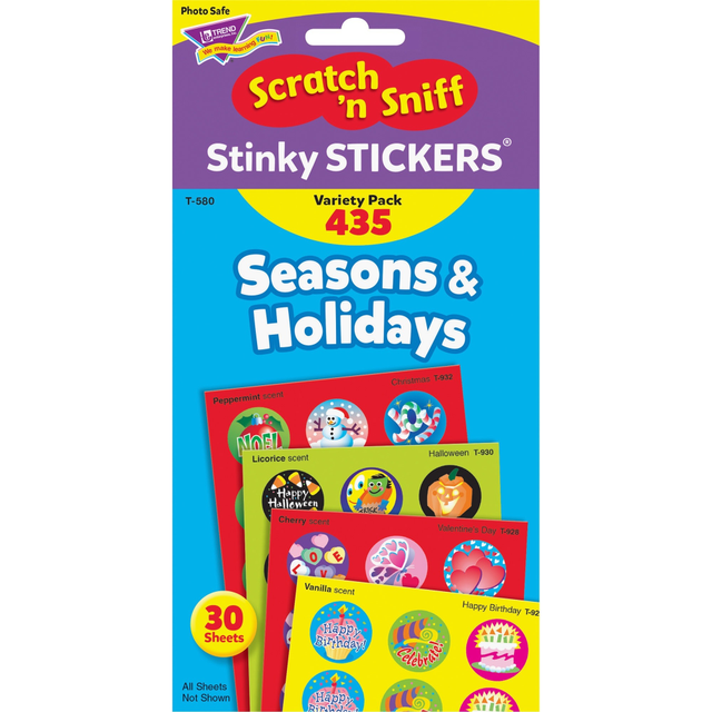 TREND ENTERPRISES INC T580 Trend Seasons & Holidays Stinky Stickers, Pack Of 432 TREND ENTERPRISES INC T580 Trend Seasons & Holidays Stinky Stickers, Pack Of 432