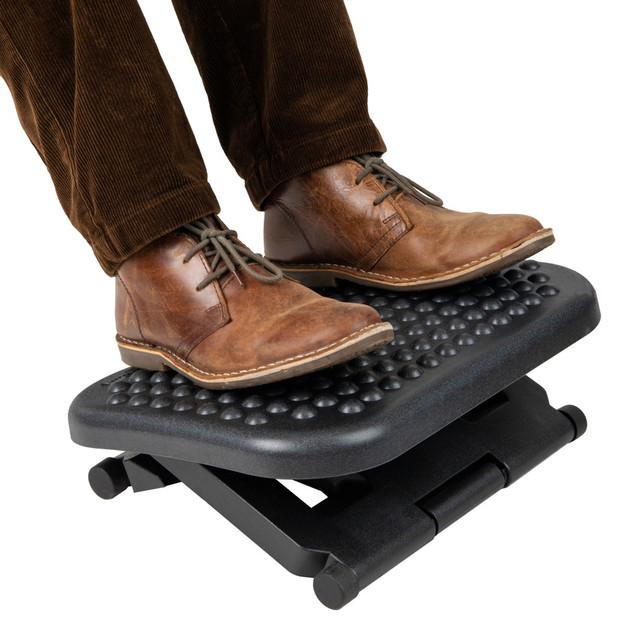 EMS MIND READER LLC FTREST-BLK Mind Reader Adjustable-Height Footrest, 6-1/4inH x 13inW x 17inD, Black