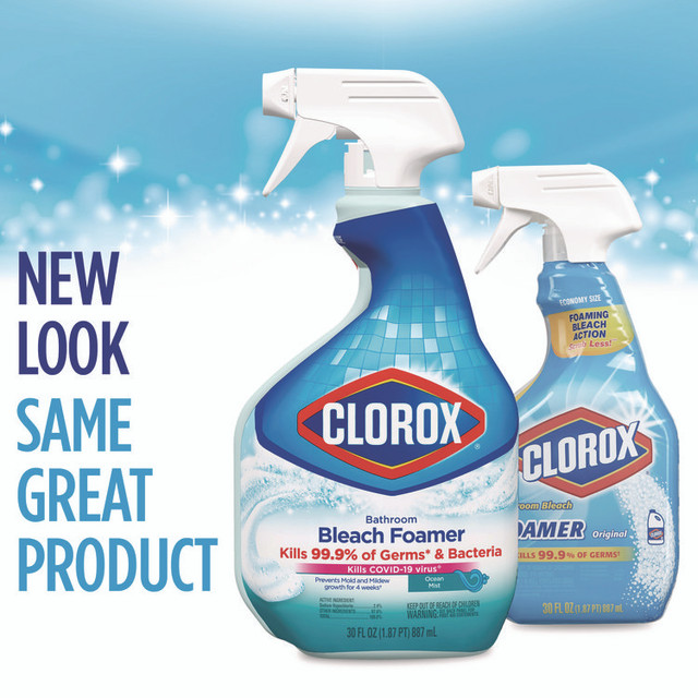 CLOROX SALES CO. 30614 Bleach Foamer Bathroom Spray, Original, 30 oz Spray Bottle, 9/Carton