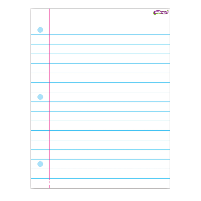 BAUMGARTENS T-27308BN TREND Notebook Paper Wipe-Off Chart, 17in x 22in, Pack Of 6