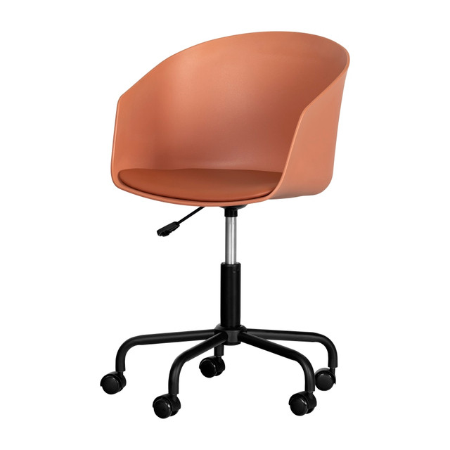 SOUTH SHORE IND LTD 13767 South Shore Flam Plastic Mid-Back Swivel Chair, Burnt Orange/Black