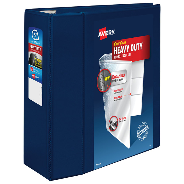 AVERY PRODUCTS CORPORATION 79806 Avery Heavy-Duty View 3 Ring Binder, 5in One Touch EZD Rings, Navy Blue, 1 Binder