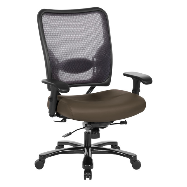 OFFICE STAR PRODUCTS 75-7A773-R102 Office Star 75 Series Big & Tall Ergonomic Double AirGrid Back And Custom Fabric Seat Chair, Java