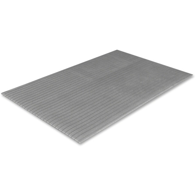 CROWN MATS & MATTING Crown Mats FJS736GY  Tuff-Spun Foot-Lover Mat - Cement Floor, Floor, Service Counter, Mailroom, Cashiers Station, Warehouse - 36in Length x 27in Width x 0.375in Thickness - Rectangular - Vinyl, Closed-cell PVC Foamboard - Gray - 