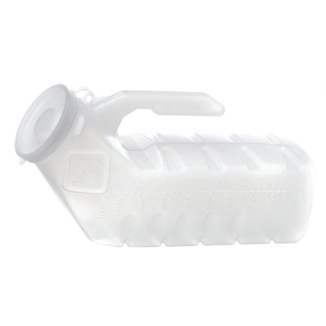 MEDLINE INDUSTRIES, INC. DYND80234 Medline Supreme Urinals, Male, Mini, 32 Oz, Clear, Case Of 12