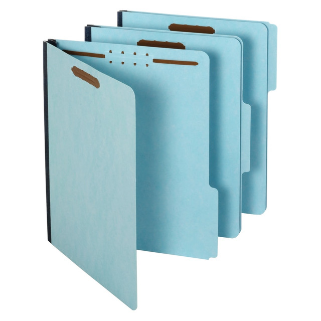 CARDINAL BRANDS, INC 615F21-3BLU Pendaflex Pressboard Folders With Fasteners, 1/3 Cut, Letter Size, 30% Recycled, Blue, Pack Of 25