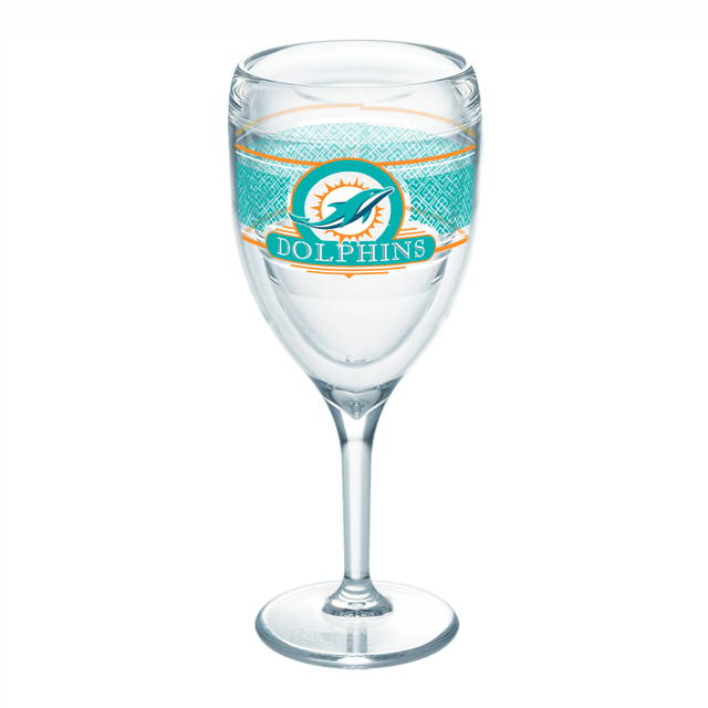 TERVIS TUMBLER COMPANY 01227694 Tervis NFL Select Wine Glass, 9 Oz, Miami Dolphins