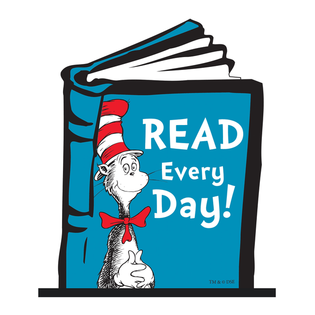 AMSCAN CO INC 8401092 Amscan Dr. Seuss Desktop Base Reading Signs, 12in x 10in, Blue, Pack Of 2 Signs
