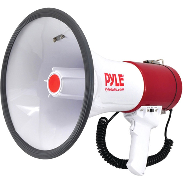 The PMP52BT is the latest megaphone offering from Pyle. With each iteration of flagship megaphones, we've improved the battery life, power, ergonomics and functionality. This model features built-in Bluetooth technology allowing you to wirelessly stream audio from your device. Enjoy wireless audio transmission with 50 Watts of power with a range of 1200 yards. Comes equipped with built-in SD & USB flash memory card readers and the 3.5mm Aux-In jack allows you to connect and play your MP3, smartphone or other external devices. Enjoy versatile audio streaming and megaphone capability with the PMP52BT.