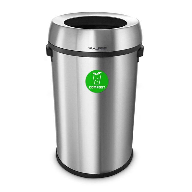 ADIR CORP. ALP470-65L-CO Alpine Industries Stainless Steel Open Top Compost Station, 17 Gallons, Silver ADIR CORP. ALP470-65L-CO Alpine Industries Stainless Steel Open Top Compost Station, 17 Gallons, Silver