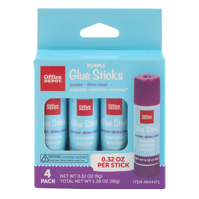 Great for school projects or just fun arts and crafts at home, these glue sticks are simple to use. The permanent adhesive provides a strong hold, and the washable design means it is easy to get off of your hands.  Great for scrapbooking, crafting and school projects.  Permanent adhesive is designed to dry without wrinkles.  Washable design wonT stick to your hands.  Designed to go on purple and dry clear, helping you see spots you may have missed.