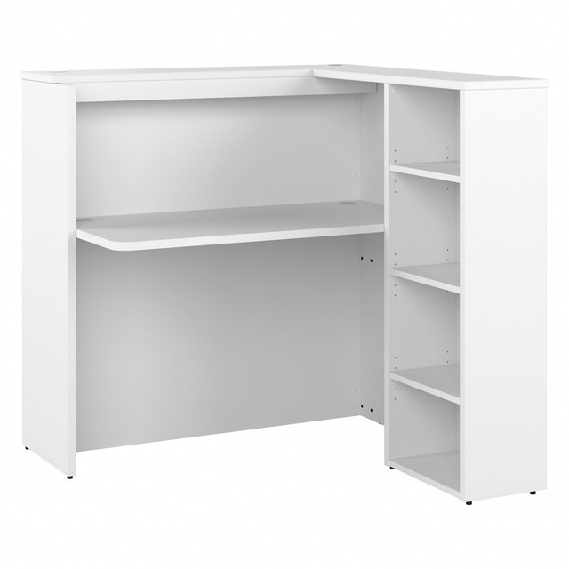 BUSH INDUSTRIES INC. SCD248WHK Bush Business Furniture Studio C 48inW Privacy Computer Desk With Shelves, White, Standard Delivery