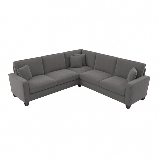 BUSH INDUSTRIES INC. Bush SNY98SFGH-03K  Furniture Stockton 99inW L-Shaped Sectional Couch, French Gray Herringbone Fabric, Standard Delivery