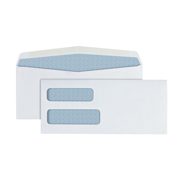 OFFICE DEPOT ODP77133  Brand #10 Security Envelopes, Double Window, 4-1/8in x 9-1/2in, Gummed Seal, White, Box Of 500