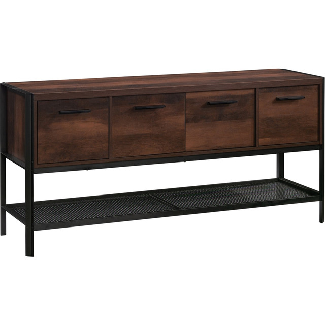 SAUDER WOODWORKING CO. 430074 Sauder Briarbrook Commercial 64inW x 18-1/2inD Office Lateral 2-Drawer File Cabinet Credenza, Barrel Oak/Black SAUDER WOODWORKING CO. 430074 Sauder Briarbrook Commercial 64inW x 18-1/2inD Office Lateral 2-Drawer File Cabinet Credenza, Barrel Oak/Black