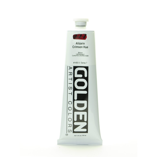 GOLDEN ARTIST COLORS, INC. 1450-3 Golden Heavy Body Acrylic Paint, 5 Oz, Historical Alizarin Crimson Hue