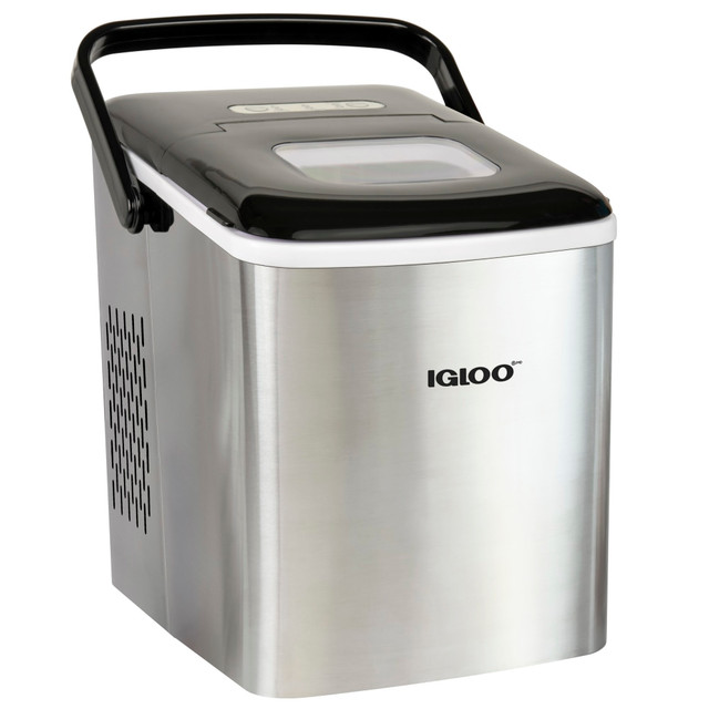 NOSTALGIA PRODUCTS GROUP LLC Igloo IGLICEB26HNSS  Self-Cleaning Portable Counter-Top Ice Maker Machine, Silver