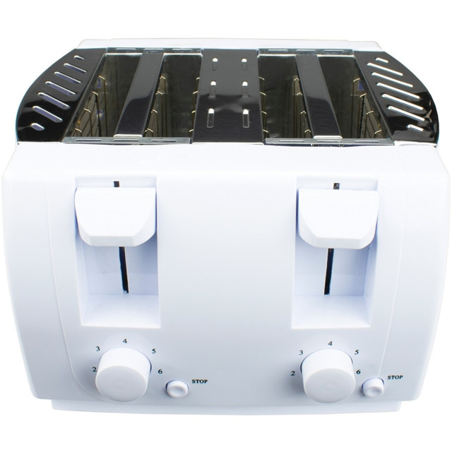 BRENTWOOD APPLIANCES , INC. TS-265 Brentwood TS-265 Cool Touch 4 Slice Toaster, White - 1300 W - Toast, Browning - White, Silver