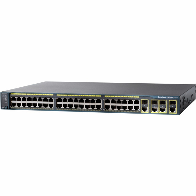 CISCO WS-C2960-48PSTL-RF  Catalyst WS-C2960-48PST-L Ethernet Switch - 48 Ports - Manageable - Fast Ethernet - 10/100/1000Base-T, 10/100Base-TX - Refurbished - 2 Layer Supported - 2 SFP Slots - PoE Ports - 1U High - Rack-mountable - 5 Year Limited War