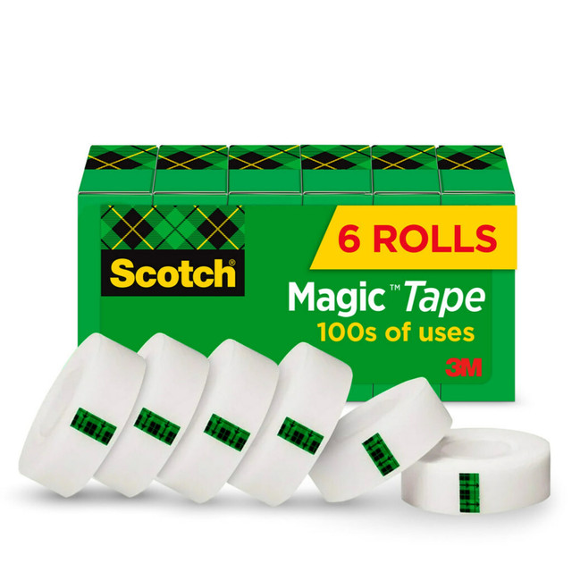 3M CO 810-6pk Scotch Magic Tape, Invisible, 6 Tape Rolls, 3/4 in x 1296 in, Home Office Supplies and School Supplies for College and Classrooms 3M CO 810-6pk Scotch Magic Tape, Invisible, 6 Tape Rolls, 3/4 in x 1296 in, Home Office Supplies and School Supplies for College and Classrooms