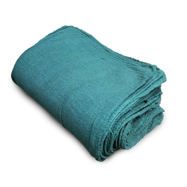 R&R TEXTILE MILLS INC 21813-100 Pro-Clean Basics Industrial-Grade Shop Towels, 10in x 12in, Green, Pack Of 100 Towels