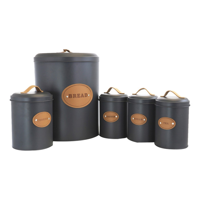 MEGAGOODS, INC. 995111719M MegaChef 5-Piece Canister Set, Gray