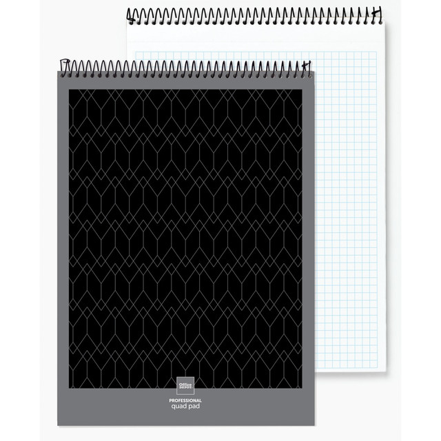 OFFICE DEPOT 99497  Brand Professional Top Wirebound Writing Pad, 8 1/2in x 11 3/4in, Quad Ruled, 70 Sheets, White