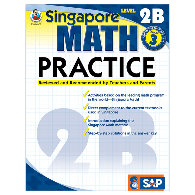 CARSON-DELLOSA PUBLISHING LLC 0768240026 Carson-Dellosa Singapore Math Practice, Level 2B, Grade 3