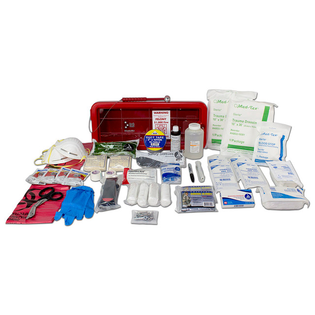 READY AMERICA 10360  Bleed Control Trauma Management Station, Red