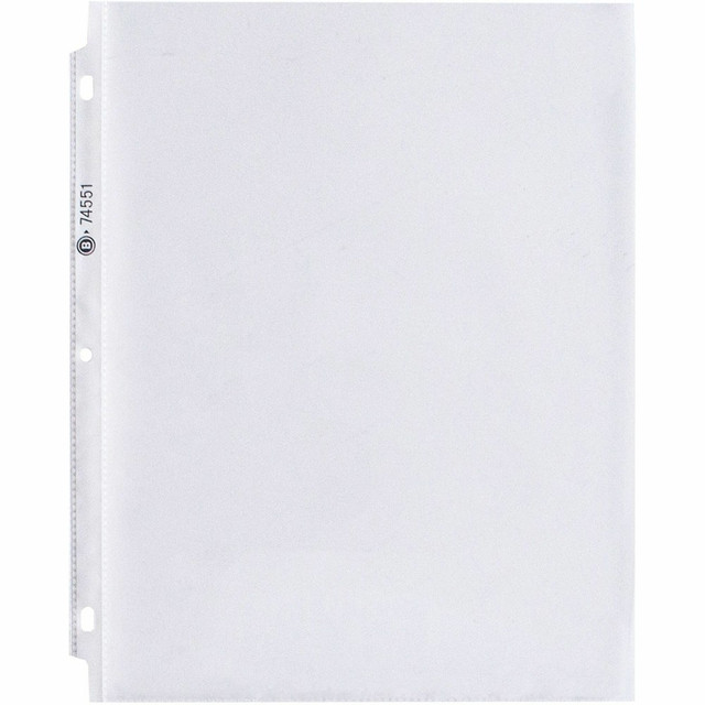 SP RICHARDS 74551 Business Source Top-Loading Poly Sheet Protectors - 11in Height x 9in Width x 1.9 mil Thickness - For Letter 8 1/2in x 11in Sheet - 3 x Holes - Ring Binder - Rectangular - Clear - Polypropylene - 100 / Box