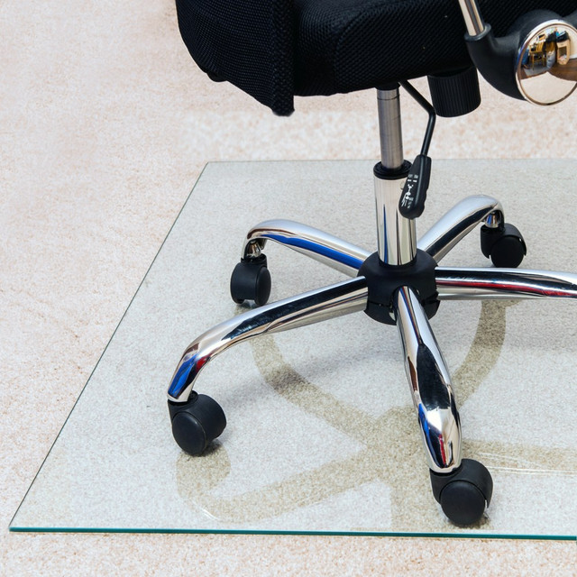 FLOORTEX FC123642EG Glaciermat Heavy-Duty Glass Chair Mat For Hard Floors And Carpets, 36in x 42in, Crystal Clear FLOORTEX FC123642EG Glaciermat Heavy-Duty Glass Chair Mat For Hard Floors And Carpets, 36in x 42in, Crystal Clear