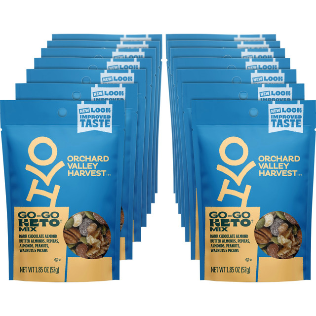 JOHN B. SANFILIPPO & SON, INC. V14045 Orchard Valley Harvest Go-Go Keto Mix - Grain-free, Gluten-free, No Artificial Color, No Artificial Flavor, Preservative-free, Resealable Bag - Crunch, Walnut, Almond, Peanut, Blueberry - 1 Serving Bag - 1.85 oz 