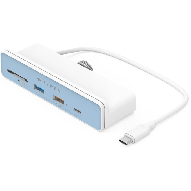 TARGUS, INC. HD34A8 Targus Sanho HyperDrive 6-in-1 USB-C Hub for iMac 24?, 1.03inH x 1.57inW x 4.72inD, White, HD34A8