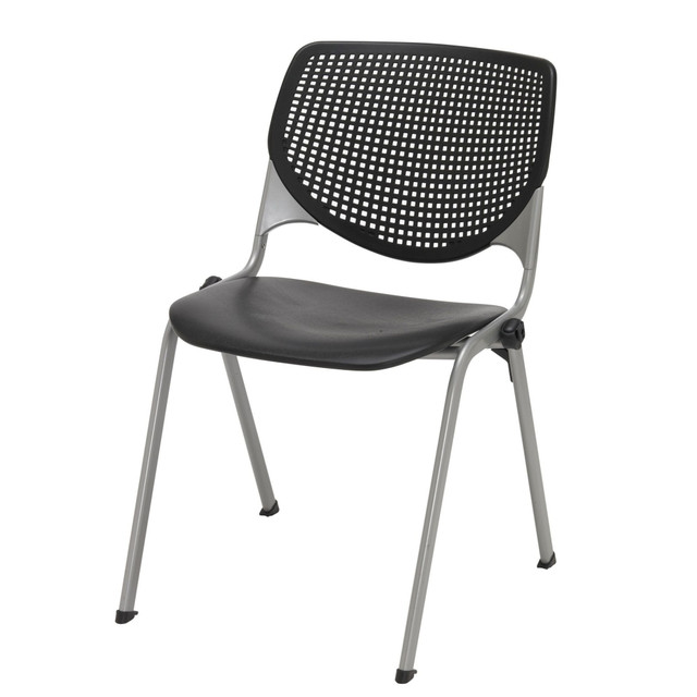 KFI FURNITURE, LLC 2300-P10BLACK KFI Studios KOOL Stacking Chair, Black/Silver