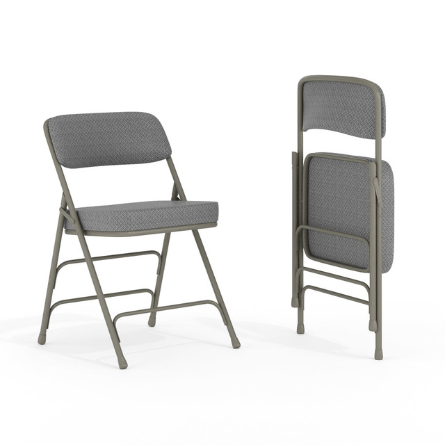 FLASH FURNITURE 2HAMC320AFGRY Hercules Premium Curved Upholstered Folding Chairs, Set Of 2 Chairs, Gray FLASH FURNITURE 2HAMC320AFGRY Hercules Premium Curved Upholstered Folding Chairs, Set Of 2 Chairs, Gray