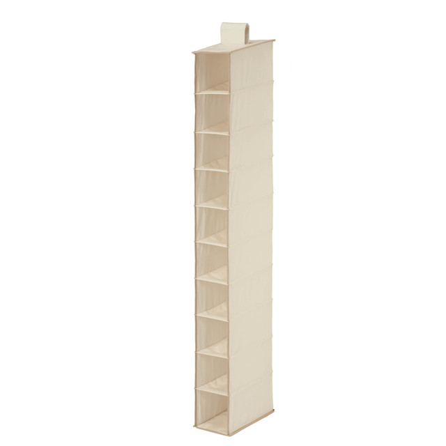 HONEY-CAN-DO INTERNATIONAL, LLC SFT-01254 Honey-Can-Do 10-Shelf Hanging Vertical Closet Organizer, 54inH x 12inW x 12inD, Natural