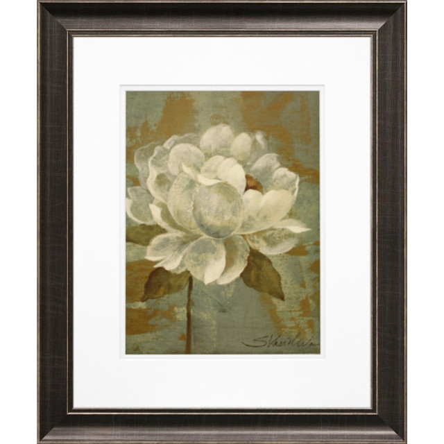 LCO DESTINY LLC 55312 Timeless Frames Diana Pewter-Framed Floral Artwork, 16in x 20in, Peony Tile I