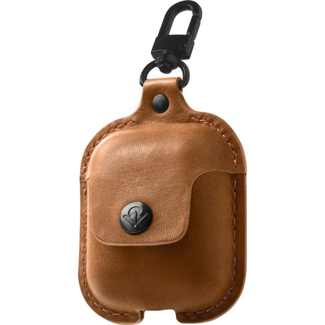 TWELVE SOUTH LLC 12-1803 Twelve South AirSnap Carrying Case Apple AirPods - Cognac - Metal, Full Grain Leather Body - Swivel Clip - 1in Height x 7in Width x 2.8in Depth - 1 Pack