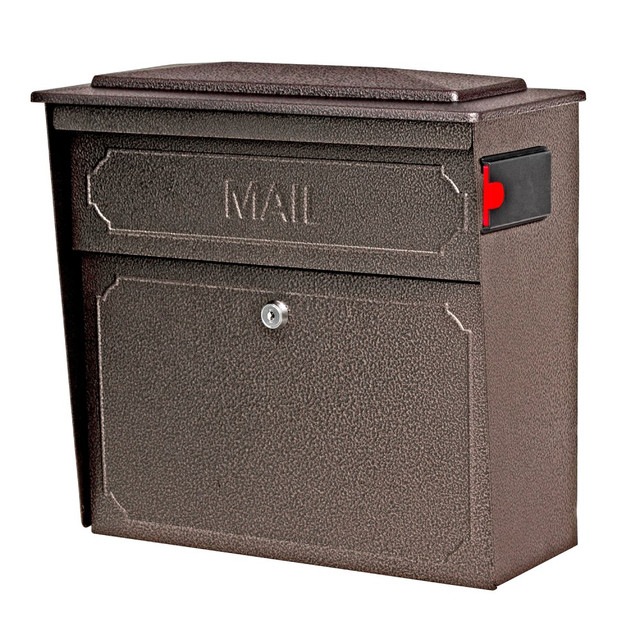EPOCH DESIGN, LLC Mail Boss 7174  Townhouse Wall Mount Locking Mailbox, 16inH x 15 3/4inW x 7 1/2inD, Bronze