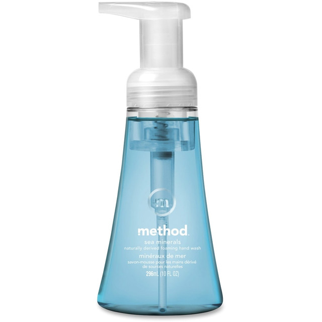 METHOD PRODUCTS, INC. 00365CT Method Sea Minerals Foaming Hand Wash - Sea Mineral Scent - 10 oz - Pump Bottle Dispenser - Hand - Light Blue - Rich Lather, Non-toxic - 6 / Carton