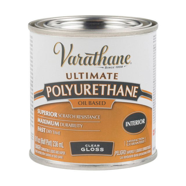 RUST-OLEUM CORPORATION 9061H Rust-Oleum Varathane Ultimate Oil-Based Polyurethane, 8 Oz, Clear Gloss, Pack Of 4 Cans RUST-OLEUM CORPORATION 9061H Rust-Oleum Varathane Ultimate Oil-Based Polyurethane, 8 Oz, Clear Gloss, Pack Of 4 Cans