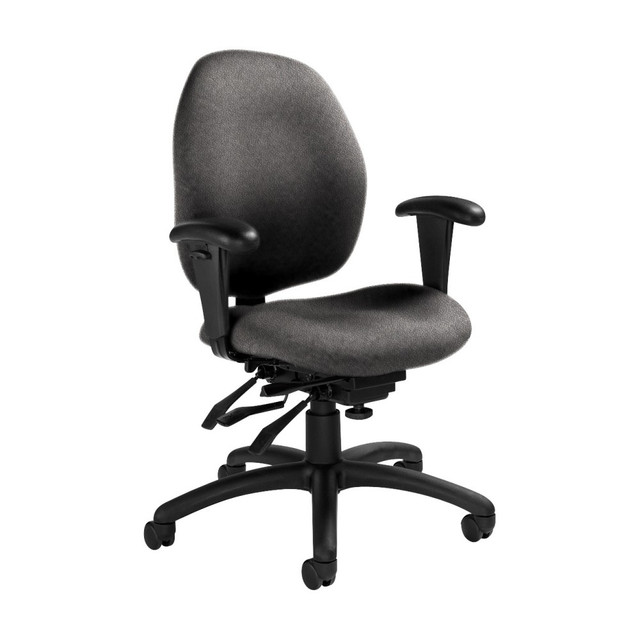 Global QS3141-3TDBK-JN03  Malaga Multi-Tilter Chair, Mid-Back, 37inH x 26inW x 24inD, Slate/Black