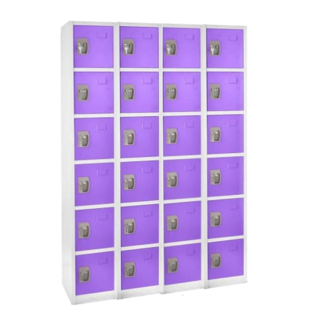 ADIR CORP. ADI629-206-PUR-4PK Alpine 6-Tier Steel Lockers, 72inH x 12inW x 12inD, Purple, Pack Of 4 Lockers ADIR CORP. ADI629-206-PUR-4PK Alpine 6-Tier Steel Lockers, 72inH x 12inW x 12inD, Purple, Pack Of 4 Lockers