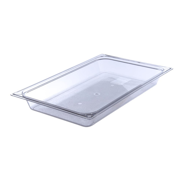 CARLISLE SANITARY MAINTENANCE PRODUCTS 10200B07 StorPlus Full-Size Plastic Food Pans, 2 1/2inH x 12 3/4inW x 20 3/4inD, Clear, Pack Of 6