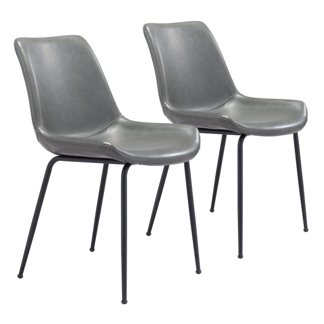 ZUO MODERN 101778  Byron Dining Chairs, Gray/Black, Set Of 2 Chairs