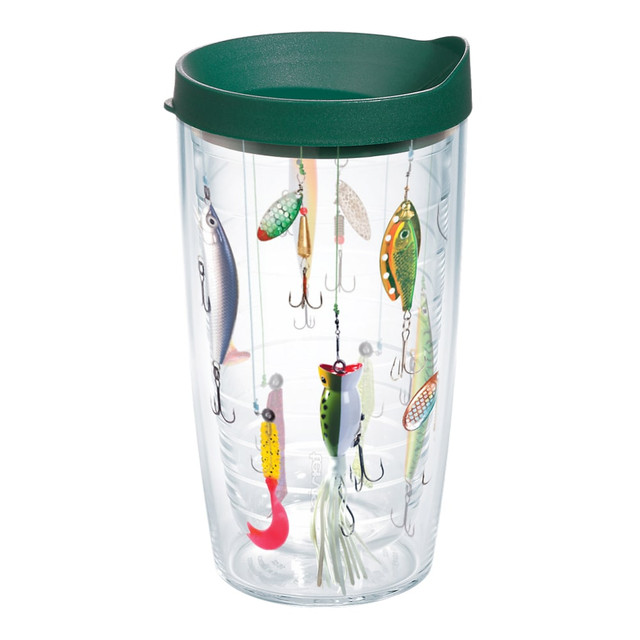 TERVIS TUMBLER COMPANY 01139085 Tervis Fishing Tumbler With Lid, 16 Oz, Clear