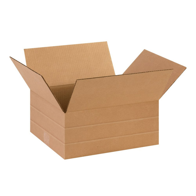 B O X MANAGEMENT, INC. Partners Brand MD14106  Multi-Depth Corrugated Boxes, 14in x 10in x 6in, Kraft, Bundle Of 25 Boxes