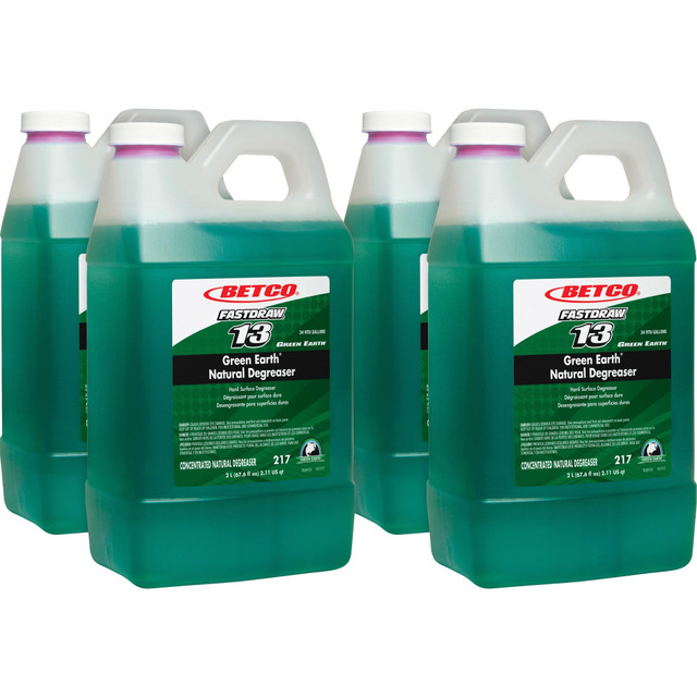 BETCO CORPORATION 2174700CT Betco Green Earth FastDraw 13 Natural Degreaser - Concentrate - 67.6 fl oz (2.1 quart) - Bio-based, Phosphate-free, Spill Proof - Dark Green - 4 / Carton BETCO CORPORATION 2174700CT Betco Green Earth FastDraw 13 Natural Degreaser - Concentrate - 67.6 fl oz (2.1 quart) - Bio-based, Phosphate-free, Spill Proof - Dark Green - 4 / Carton