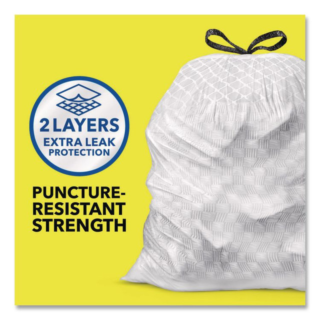 CLOROX SALES CO. Glad® 78899BX ForceFlex Kitchen Drawstring Trash Bags, 13 gal, Gain Fresh Clean Scent, 24 x 27.38, White, 80/Box